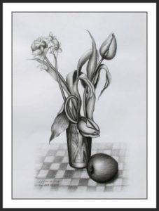Học vẽ tranh tĩnh vật lọ hoa và quả chì đơn giản - cơ bản từ vẽ đơn thể hình ảnh 1